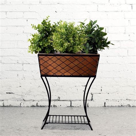 metal planter box on stand|long planters boxes at lowe's.